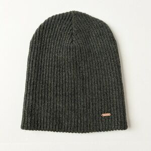 NEW Free People Ribbed Axel Beanie Hat Charcoal Gray Angora Blend